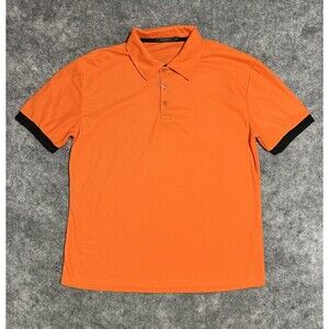 SIIMHWRSS Polo Shirt Men’s M Orange Blaze Colorblock Finger Performance